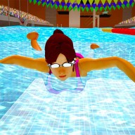 夏季运动游泳比赛游戏